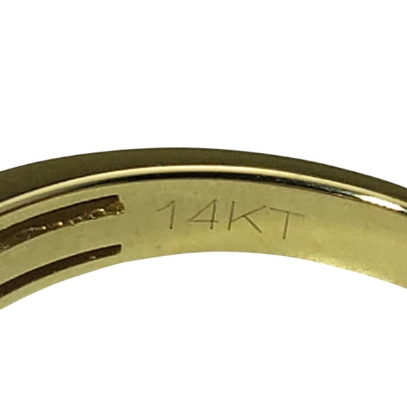 14 Karat Yellow Gold Diamond Cluster Halo Ring Size 7 #20712 - Picture 6 of 8